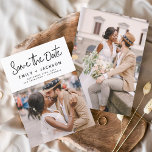 Reserva La Fecha Minimalista Guardar la foto manuscrita de fecha<br><div class="desc">Foto manuscrita moderna y elegante Guardar la tarjeta Boda de fecha. La tarjeta de invitación para guardar la fecha incluye una moda y una tipografía elegante con un diseño simple y minimalista sobre un fondo blanco al que se puede añadir la imagen de fotografía de compromiso personalizada.</div>