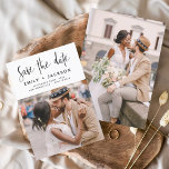 Reserva La Fecha Minimalista Guardar la foto manuscrita de fecha<br><div class="desc">Foto manuscrita moderna y elegante Guardar la tarjeta Boda de fecha. La tarjeta de invitación para guardar la fecha incluye una moda y una tipografía elegante con un diseño simple y minimalista sobre un fondo blanco al que se puede añadir la imagen de fotografía de compromiso personalizada.</div>