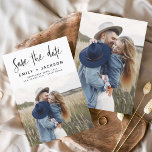 Reserva La Fecha Minimalista Guardar la foto manuscrita de fecha<br><div class="desc">Foto manuscrita moderna y elegante Guardar la tarjeta Boda de fecha. La tarjeta de invitación para guardar la fecha incluye una moda y una tipografía elegante con un diseño simple y minimalista sobre un fondo blanco al que se puede añadir la imagen de fotografía de compromiso personalizada.</div>