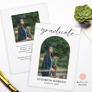 Reserva La Fecha Minimalista guión de moda con arco Foto Graduación