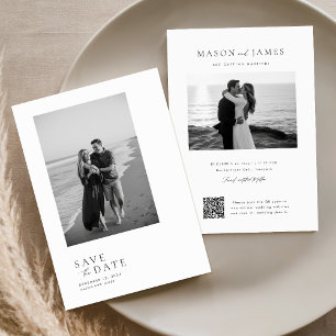 Reserva La Fecha Minimalista moderno 2 código QR de foto