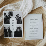 Reserva La Fecha Minimalista moderno 4 Foto Guardar la fecha<br><div class="desc">Una tarjeta Save the Date con un diseño contemporáneo y un collage de 4 fotos,  perfecto para una invitación boda única.</div>