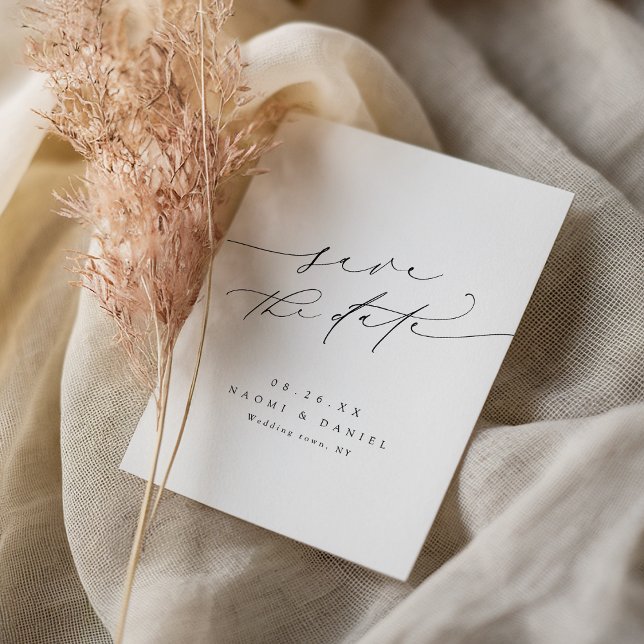 Reserva La Fecha Minimalista moderno chic script elegante (Minimalist Modern Chic Script Elegant Save The Date)