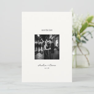 Reserva La Fecha Minimalista Moderno Clásico Script Foto QR Boda