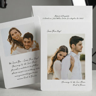 Reserva La Fecha Minimalista Moderno Insta Foto Película Boda Simpl