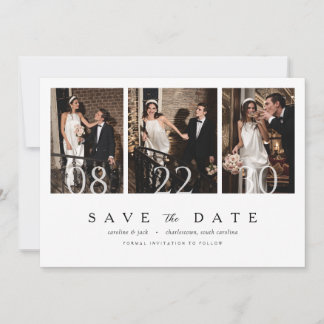Reserva La Fecha Minimalista Multi Foto de Boda Guardar la Fecha