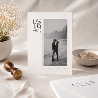 Reserva La Fecha Minimalista Negrita Fecha Foto Boda Guardar la Fec