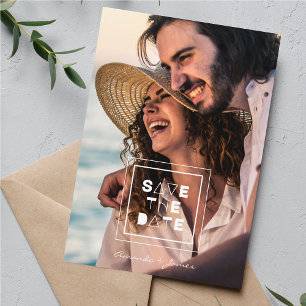 Reserva La Fecha Minimalista pareja de fotos románticas de moda