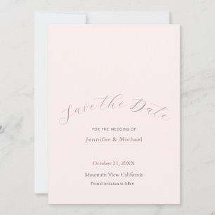 Reserva La Fecha Minimalista Profesional Rosa Dorado Llano