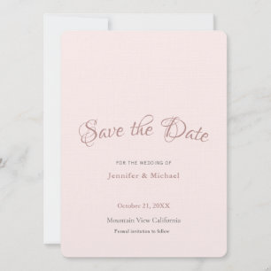 Reserva La Fecha Minimalista Profesional Rosa Dorado Llano
