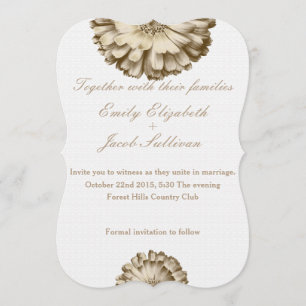 Reserva La Fecha Mínimo blanco con Boda inspirado en la margarita d