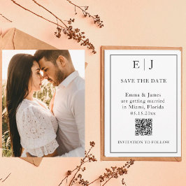Reserva La Fecha Mínimo y Moda | Foto Boda de código QR