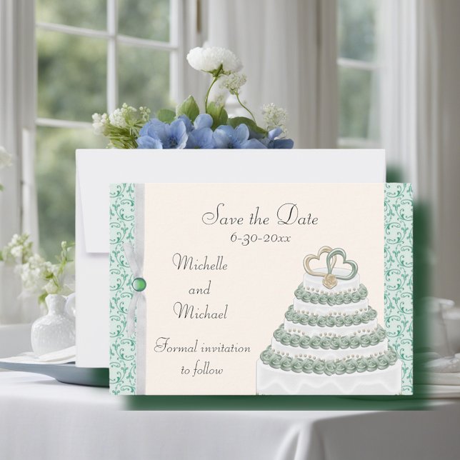 Reserva La Fecha Mint Green Florentine Save the Date (Subido por el creador)