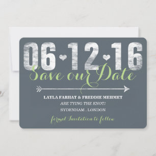Reserva La Fecha Mint & Grey de moda Salven la fecha