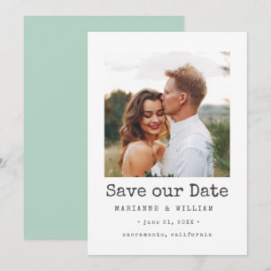 Reserva La Fecha Mint Simple SQUARE Foto boda guardar la fecha