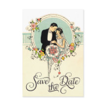 Moda Art Deco de 1920 Novia & Groom Save The Date