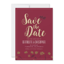 Moda boda Moderno Elegante Vino Rojo Simple