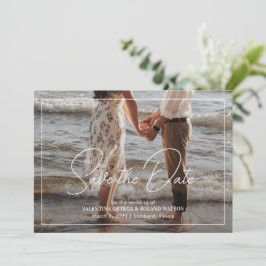 Reserva La Fecha Moda Boda moderno foto en blanco y negro