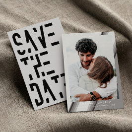 Reserva La Fecha Moda Boda retro de rayas blancas y negras 70