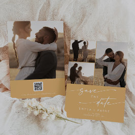 Reserva La Fecha Moda Boho Amarillo Marigold Multi Photo QR Code