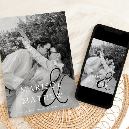 Reserva La Fecha Moda Clásica Ampersand Flat Save the Date Card