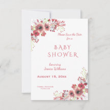 Moda Classy Red Floral Watercolor Baby Shower
