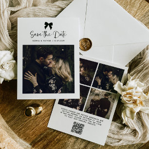 Reserva La Fecha Moda Coquette Bow Multi Photo Grid   Boda