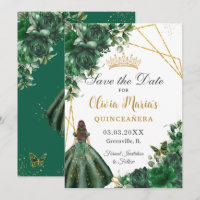 Moda Emerald Green Flores Princesa Quinceañera