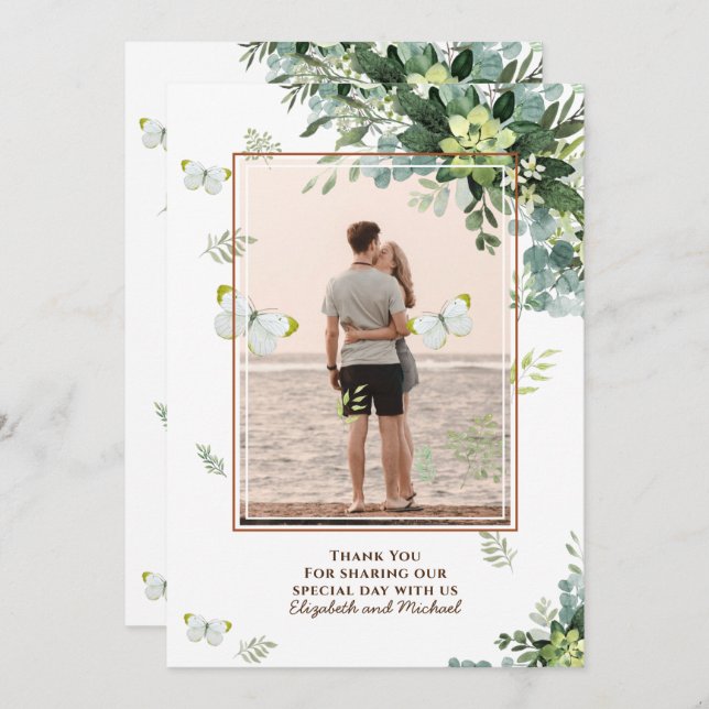 Reserva La Fecha Moda Eucalyptus Greenery deja Boda Esmeralda (Anverso / Reverso)