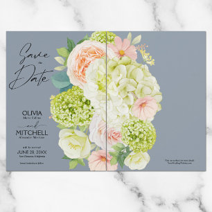 Reserva La Fecha Moda Floral Dusty Blue Boda