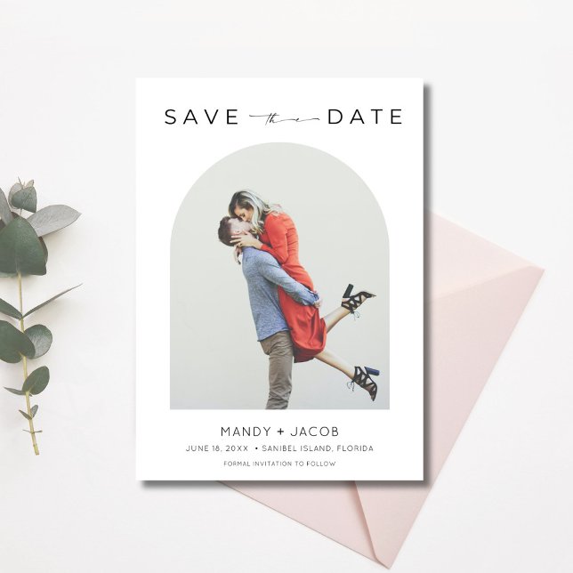 Reserva La Fecha Moda Foto Boda Guardar la fecha (Chic Photo Wedding Save the Date)