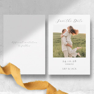 Reserva La Fecha Moda Hydrangea Script Photo Save the Date Card