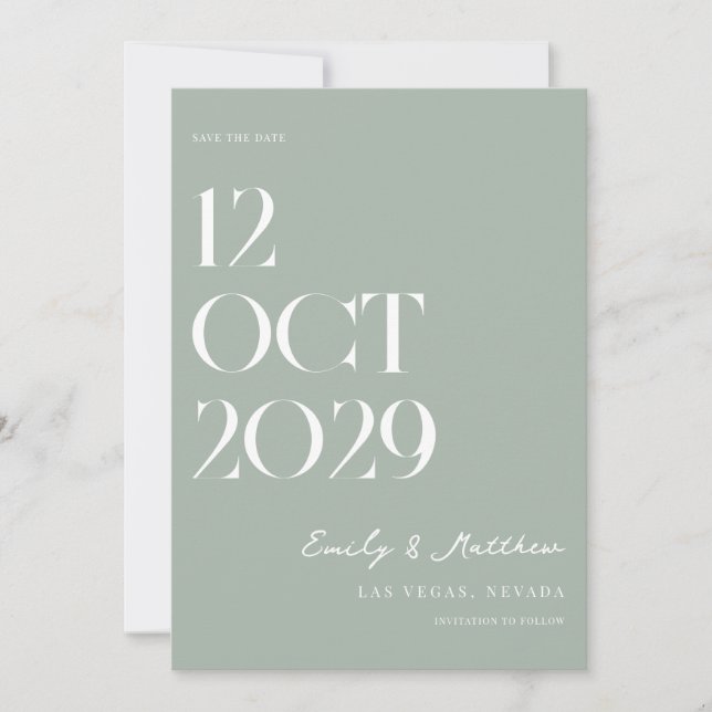Reserva La Fecha Moda minimalista Boda moderno (Anverso)