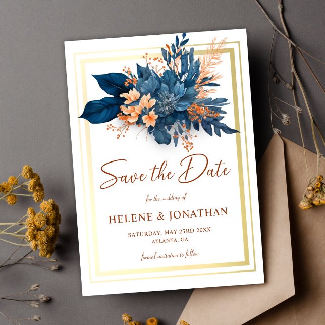 Reserva La Fecha Moda moderna acuarela Floral elegante matrimonio (Modern Chic Watercolor Floral Elegant Wedding Save The Date)