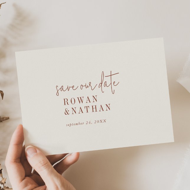 Reserva La Fecha Moda moderna Boda de Boho Cream (Subido por el creador)