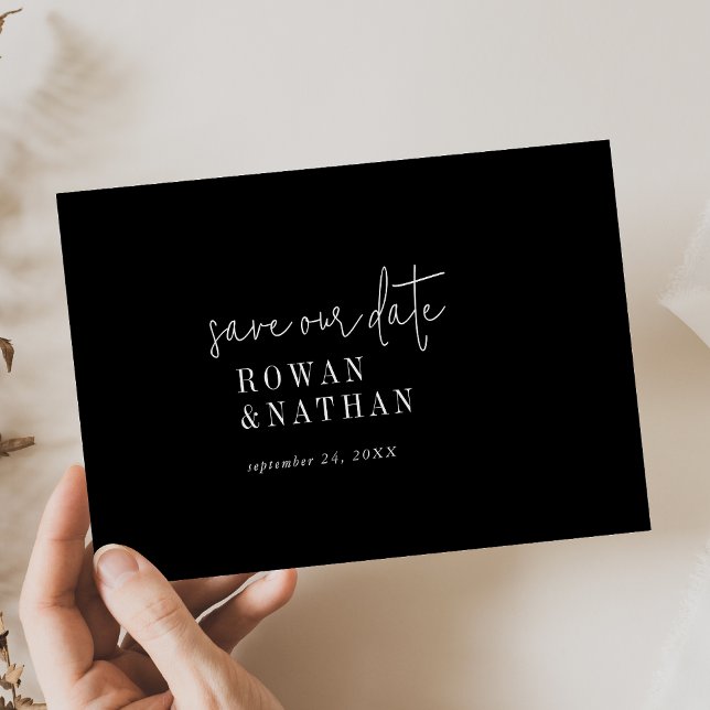 Reserva La Fecha Moda moderna Boda negro oscuro (Subido por el creador)