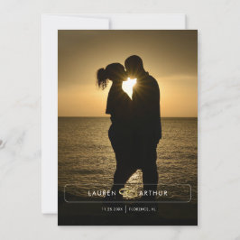 Reserva La Fecha Moda moderna negra Boda fotográfico mínimo