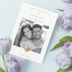 Reserva La Fecha Moda Morado y Boda de la pareja de fotos del coraz