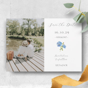 Reserva La Fecha Moda Pareja Blanca Foto Floral Hydrangea