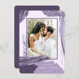 Reserva La Fecha Moda Pincel de pintura púrpura Pincel de pincelada