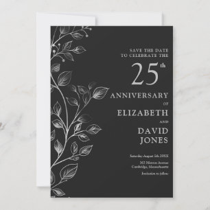 Reserva La Fecha Moda Plata 25 Aniversario del Boda Guardar la fech