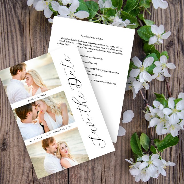 Reserva La Fecha Moda Romántica 3 Fotos Boda Calligrafía de moda (Subido por el creador)