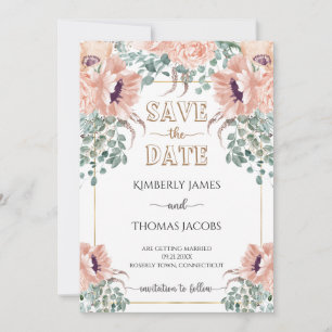 Reserva La Fecha Moda Rubor Floral Boda