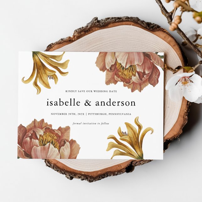 Reserva La Fecha Moda simple Boda de fotografía floral rústica (Subido por el creador)