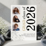 Reserva La Fecha Modern 3 photo Bold 2026 Graduation Party<br><div class="desc">Modern 3 photo Bold 2026 Graduation Party. Available digitally and printed. A stylish typography and multi photo design,  with bold text rotated and to the right hand side in black. Easily personalize the rest of the text and replace the photos in the templates with your own of square orientation.</div>