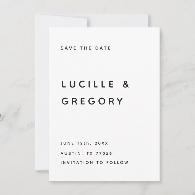 Reserva La Fecha Modern B&W Editorial All Caps (Anverso)