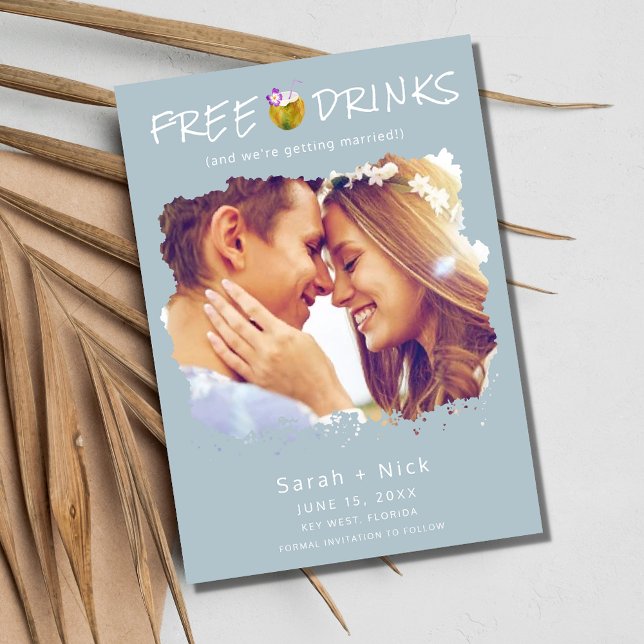 Reserva La Fecha Modern Beach Photo Wedding Salven la fecha (Modern Beach Photo Wedding Save the Date)