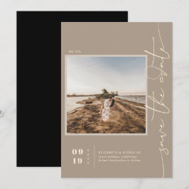 Reserva La Fecha Modern Boho Desierto | Guardar la Fecha Foto Cuadr