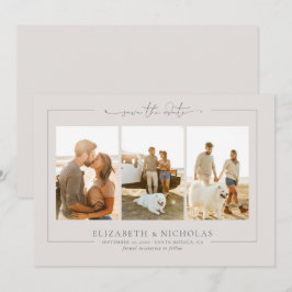 Reserva La Fecha Modern Boho Ocean Glass | 3 Foto Guardar la Fecha