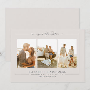 Reserva La Fecha Modern Boho Ocean Glass   3 Foto Guardar la Fecha